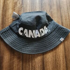 Hudson Bay Canada Bucket Hat Grey Cotton Unisex Adults